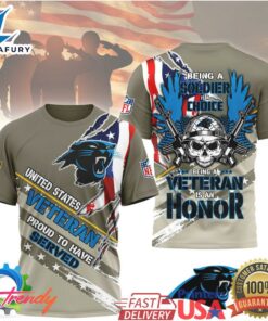 Carolina Panthers Official NFL Proud U.S. Veteran 3D Shirt