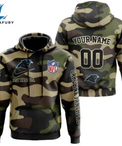Carolina Panthers Personalized Hoodie-Zip Hoodie Camo Style