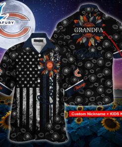 Chicago Bears NFL-Hawaii Shirt Sunflower Custom Your Nickname,Kids Name Best Gift For Mother Day,Father Day
