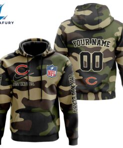 Chicago Bears Personalized Hoodie-Zip Hoodie Camo Style