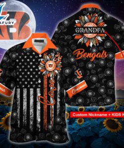 Cincinnati Bengals NFL-Hawaii Shirt Sunflower Custom Your Nickname,Kids Name Best Gift For Mother Day,Father Day