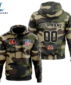 Cincinnati Bengals Personalized Hoodie-Zip Hoodie Camo Style