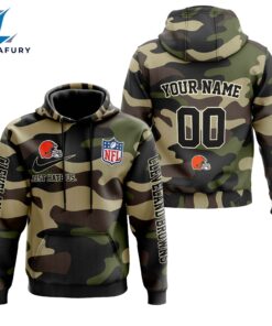 Cleveland Browns Personalized Hoodie-Zip Hoodie Camo Style