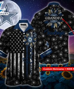 Dallas Cowboys NFL-Hawaii Shirt Sunflower Custom Your Nickname,Kids Name Best Gift For Mother Day,Father Day
