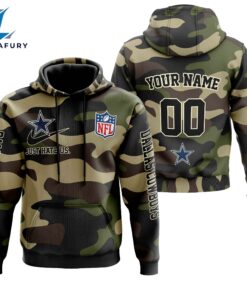 Dallas Cowboys Personalized Hoodie-Zip Hoodie Camo Style