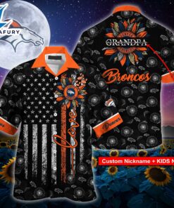 Denver Broncos NFL-Hawaii Shirt Sunflower Custom Your Nickname,Kids Name Best Gift For Mother Day,Father Day