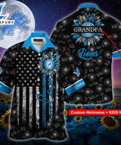 Detroit Lions NFL-Hawaii Shirt Sunflower Custom Your Nickname,Kids Name Best Gift For Mother Day,Father Day
