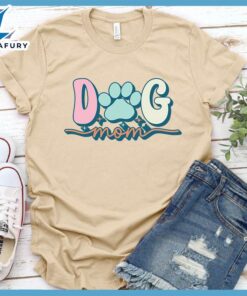 Dog Mom Colored Print T-Shirt