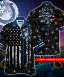Indianapolis Colts NFL-Hawaii Shirt Sunflower Custom Your Nickname,Kids Name Best Gift For Mother Day,Father Day