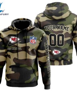 Kansas City Chiefs Personalized Hoodie-Zip Hoodie Camo Style