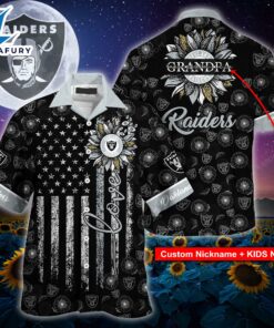Las Vegas Raiders NFL-Hawaii Shirt Sunflower Custom Your Nickname,Kids Name Best Gift For Mother Day,Father Day