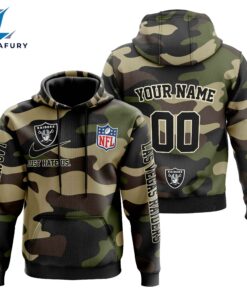 Las Vegas Raiders Personalized Hoodie-Zip Hoodie Camo Style