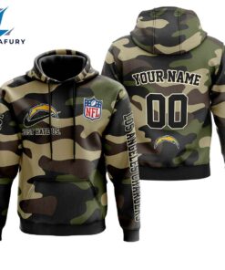 Los Angeles Chargers Personalized Hoodie-Zip Hoodie Camo Style