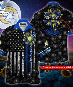 Los Angeles Rams NFL-Hawaii Shirt Sunflower Custom Your Nickname,Kids Name Best Gift For Mother Day,Father Day