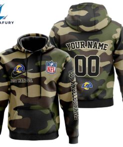 Los Angeles Rams Personalized Hoodie-Zip Hoodie Camo Style