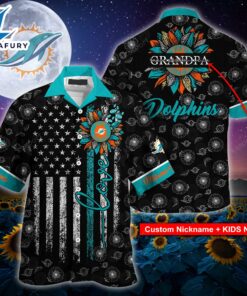 Miami Dolphins NFL-Hawaii Shirt Sunflower Custom Your Nickname,Kids Name Best Gift For Mother Day,Father Day