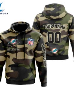 Miami Dolphins Personalized Hoodie-Zip Hoodie Camo Style