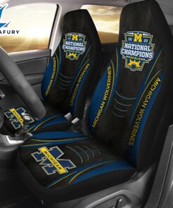 Michigan Wolverines Football 2PCS Car Seat Cover 3D Decor
