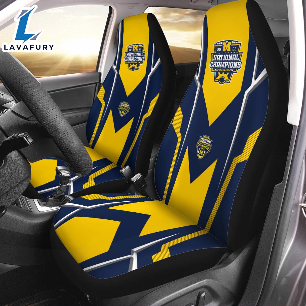 Michigan Wolverines Football 2PCS Car Seat Cover For Man And Women Decor Car Michigan Wolverines Football 2PCS Car Seat Cover For Man And Women Decor Car