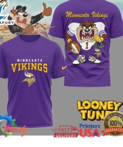 Minnesota Vikings 2026 NFL and Looney Tunes Fan Shirt