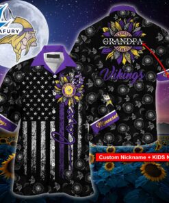 Minnesota Vikings NFL-Hawaii Shirt Sunflower Custom Your Nickname,Kids Name Best Gift For Mother Day,Father Day