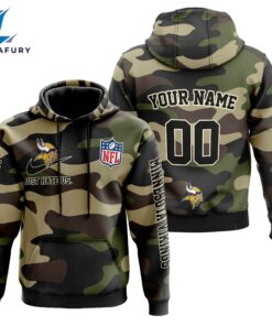 Minnesota Vikings Personalized Hoodie-Zip Hoodie Camo Style