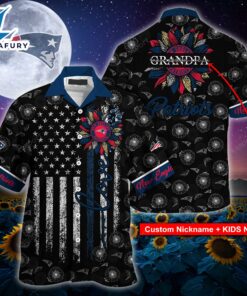 New England Patriots NFL-Hawaii Shirt Sunflower Custom Your Nickname,Kids Name Best Gift For Mother Day,Father Day