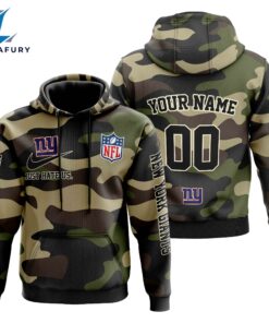 New York Giants Personalized Hoodie-Zip Hoodie Camo Style