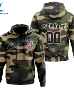 New York Jets Personalized Hoodie-Zip Hoodie Camo Style