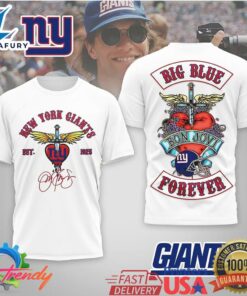 Official New York Giants Heart and Dagger Bon Jovi T Shirt