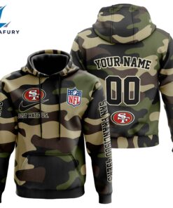 San Francisco 49ers Personalized Hoodie-Zip Hoodie Camo Style