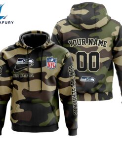 Seattle Seahawks Personalized Hoodie-Zip Hoodie Camo Style