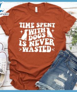 Time Spent With Dogs Is Never Wasted Retro T-Shirt