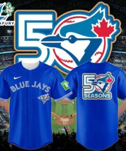 Toronto Blue Jays New Logo for 2026 to celebrate their 50th seaso Baseball Jersey-Blue