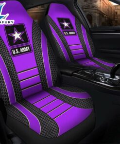 US ARMY Purple Premium Custom Car Seat Covers Decor Protectors