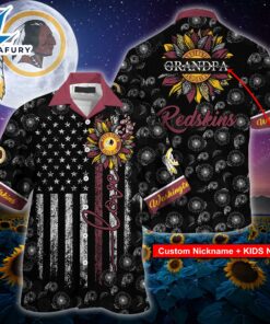 Washington Commanders NFL-Hawaii Shirt Sunflower Custom Your Nickname,Kids Name Best Gift For Mother Day,Father Day