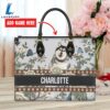 Alaskan Malamute Dog Bior Leather Handbag With Flowers And Butterfly