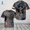 American Flag Grim Reaper Shh Red Eyes Skull Baseball Jersey