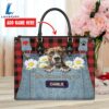 American Staffordshire Terrier Dog This Human Belongs To Leather Handbag