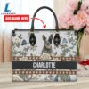 Australian Cattle Dog Bior Leather Handbag With Flowers And Butterfly