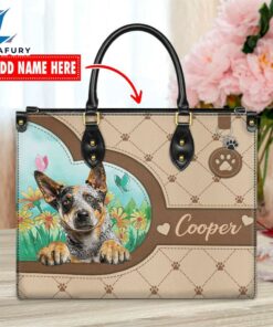 Australian Cattle Dog Duccy Dog Lover Leather Handbag
