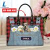 Australian Cattle Dog This Human Belongs To Leather Handbag
