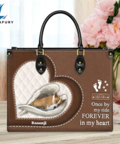 Basenji Forever In My Heart Leather Bag