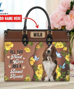 Basset Hound Dog All You Need Is Love And A Leather Handbag