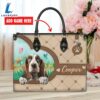 Basset Hound Dog Duccy Dog Lover Leather Handbag