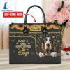 Basset Hound Dog Just A Girl Who Loves Dogs Leather Handbag