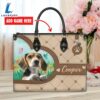Beagle Dog Duccy Dog Lover Leather Handbag
