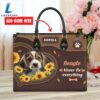 Beagle Dog Kisses Fix Everything Leather Handbag