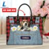 Beagle Dog This Human Belongs To Leather Handbag