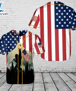 Bigfoot Holding USA Flag Baseball Jersey